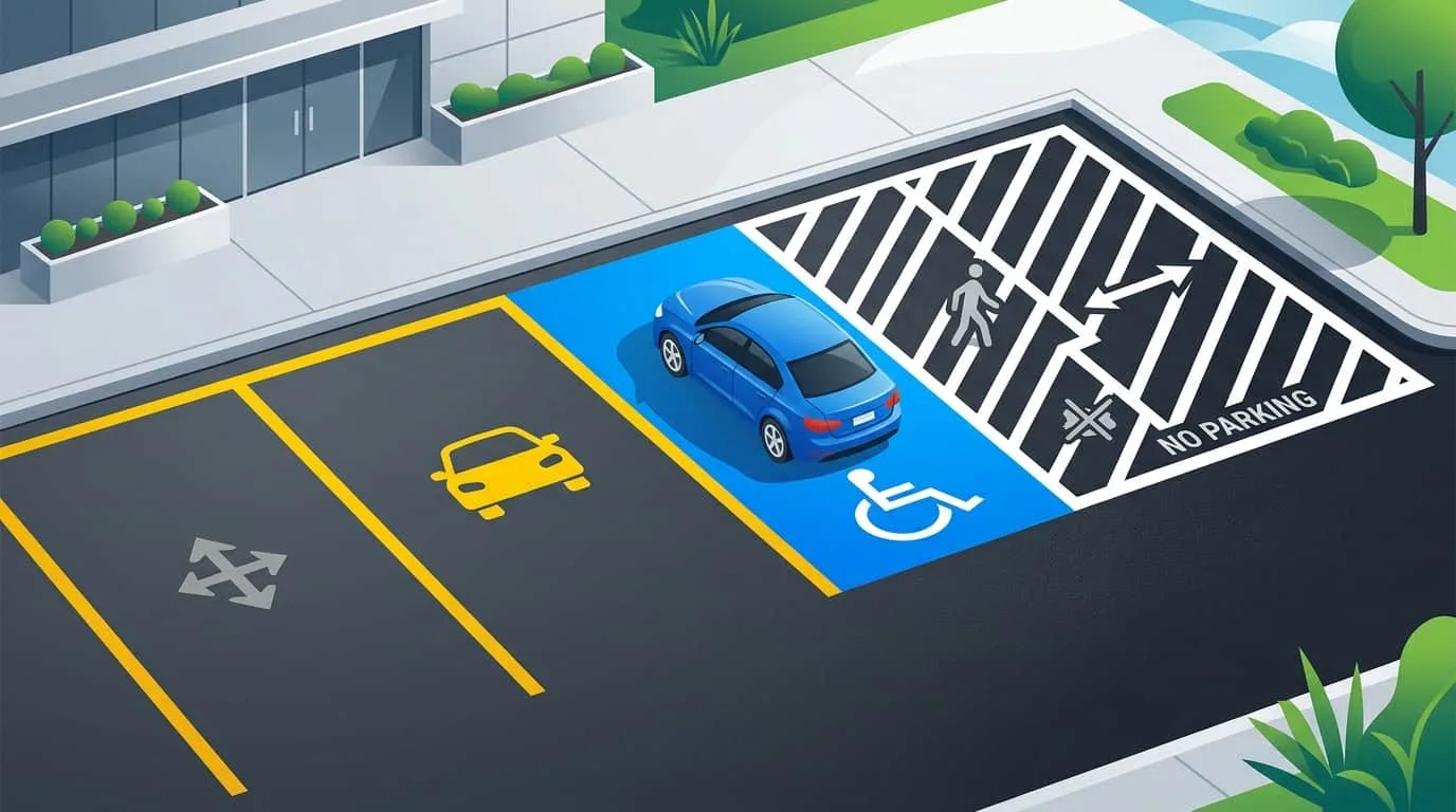 What Do Diagonal Parking Lot Stripes Mean in Lake County?