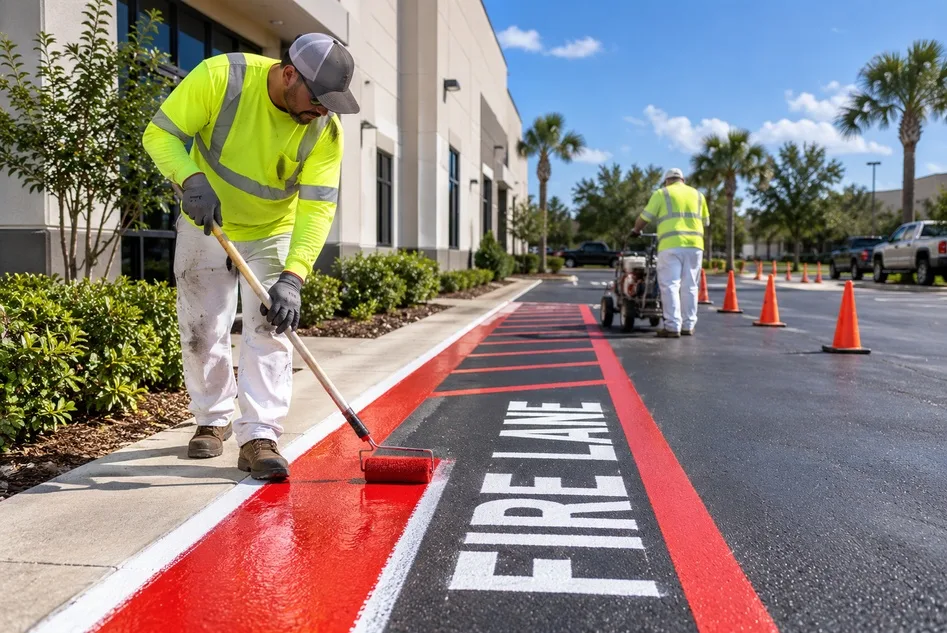 Fire Lane and Loading Zone Striping That Keeps Lake County Businesses Compliant