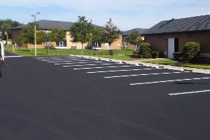 Sealcoated & striped parking lot